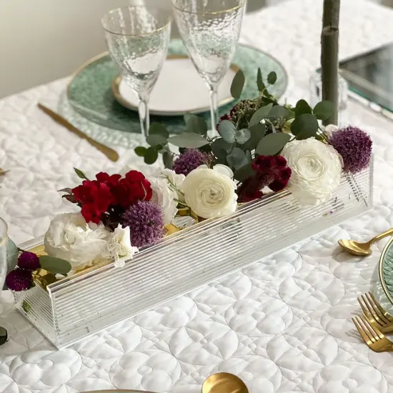 Lucite Flower Box with Honeycomb Shaped Holes {1}
