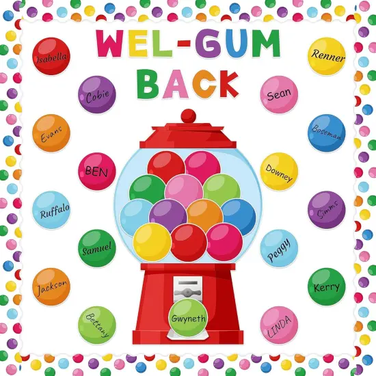 105Pcs Back to School Gumball Machine WEL-Gum Cutouts {1}