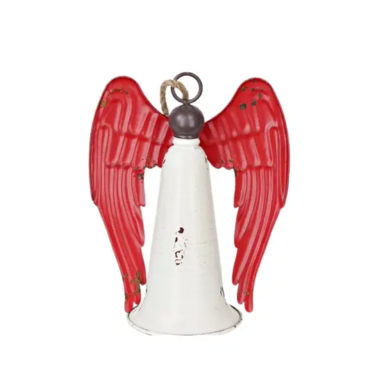 Distressed Metal Angel Bell | Rustic Christmas Decor-M10825 {1}