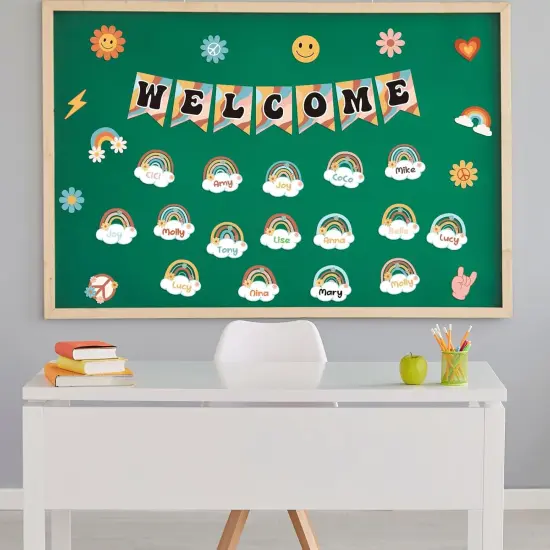 61pcs Retro Welcome Back to School Bulletin Board Welcome {5}