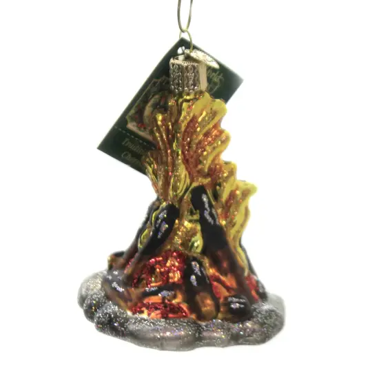 Old World Christmas 3.5 Inch Campfire Christmas Tree Ornament , Christmas Decor OrnamentStories Crackling Gold {2}