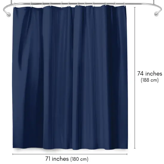 Americanflat 71x74 Solid Blue Shower Curtain - Water Resistant - Polyester Fabric {2}