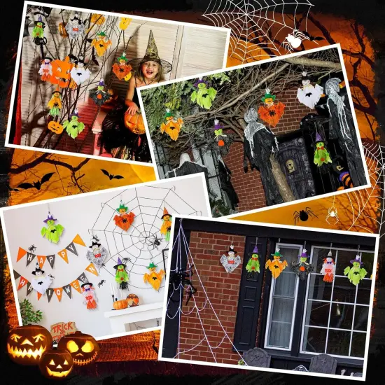 9 Pack Halloween Decoration Hanging Ghost Pumpkins Decorations {2}