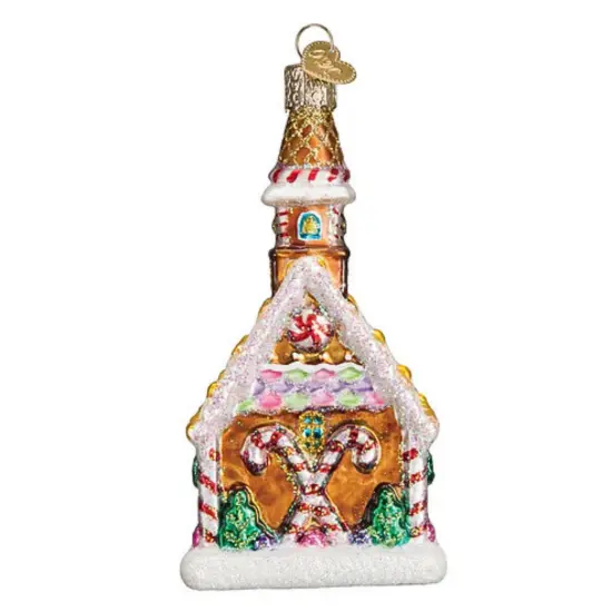 Old World Christmas 4.25 In Gingerbread Church Tree Ornament , Ornament Candycanes Multicolored {2}