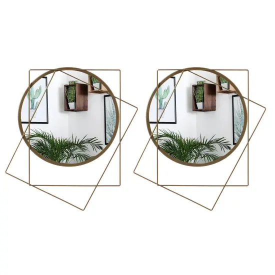 Uniquewise Decorative Metal Wall Mounted Modern Mirror - Perfect for Living Room, Bedroom, Bathroom Vanity, Entryway, or Hallway, Adding Elegance and Charm to Your Space {1}