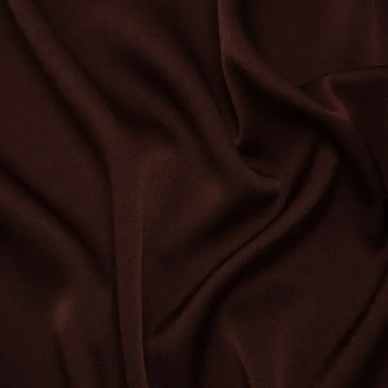 1 Yard Chocolate Brown Crepe Back Satin Fabric Designer Deadstock 59 inch Width {1}