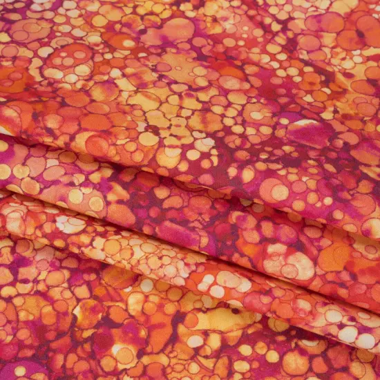 1 Yard Hibiscus Bubbles Quilting Cotton Fabric Bliss Collection Pink Orange Yellow 43 inch Width {4}