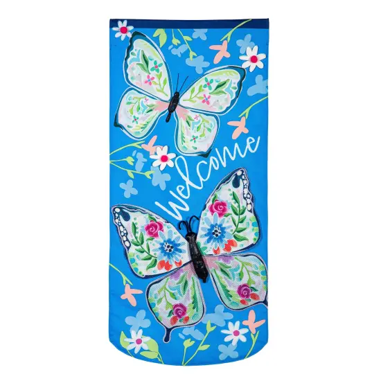 Fluttering Butterfly 2 Sided Long Garden Flag {1}