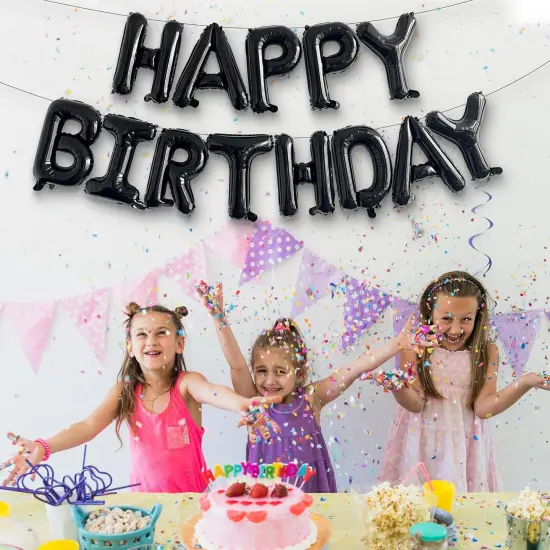 Black Mylar Capital Foil Birthday Balloons {4}