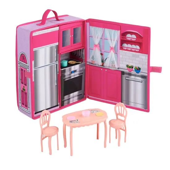 Badger Basket Home & Go Doll Kitchen with Storage for 12-inch Dolls {1}