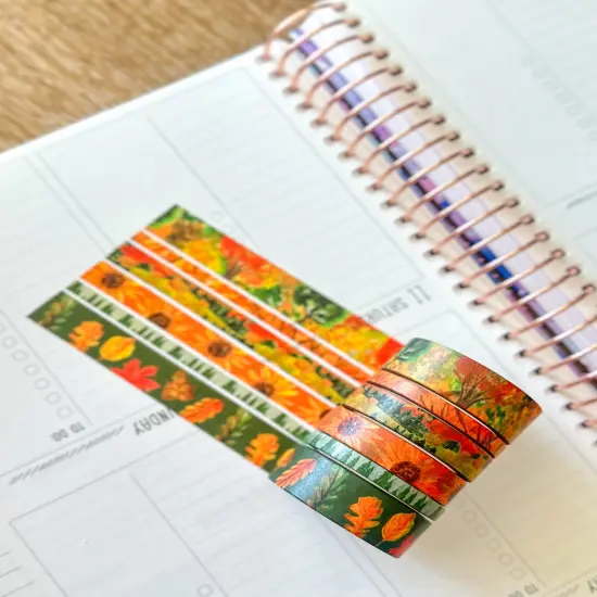 Fall Trees Leaves Autumn Foliage Washi Tape Set October 2024 - W118 {3}