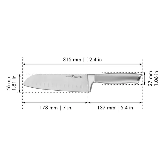 HENCKELS Modernist Hollow Edge Santoku {4}