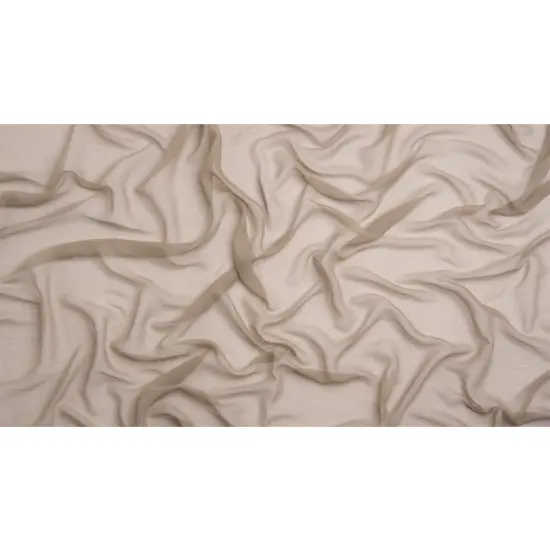 1 Yard Fungi Brown Crinkled Silk Chiffon 43" Wide Silk Premium Sheer Lightweight Fabric {4}