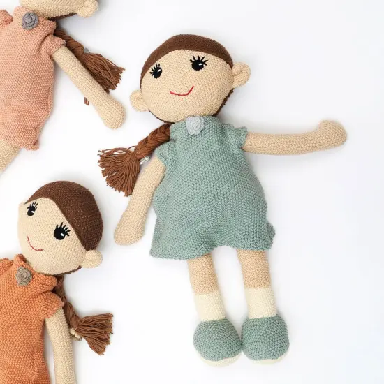 100% Handmade Cotton knitted Soft Princess Plush Toy Gray {3}