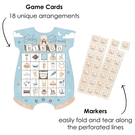 Big Dot of Happiness We Can Bearly Wait - Picture Bingo Cards and Markers - Teddy Bear Baby Shower Shaped Bingo Game - Set of 18 {3}