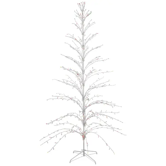 Northlight Pre-Lit Cascade Twig Tree Outdoor Christmas Decoration - 9' - Multicolor Lights {3}