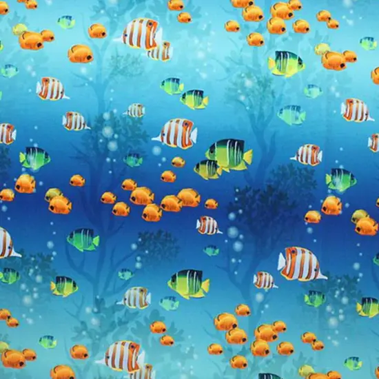 Epic Aquarium Printed Spandex Fabric {3}
