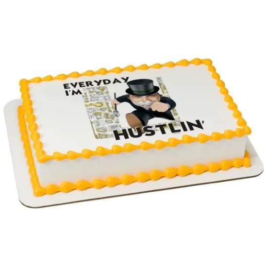 Monopoly Everyday I'm Hustlin' PhotoCake&reg; Edible Cake Topper Icing Image for 1/4 Sheet cake or larger {1}