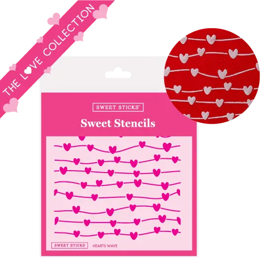 Heart Waves Stencil {1}