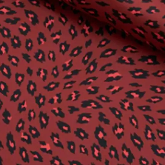 Black on Red Cheetah Printed Spandex Fabric {5}