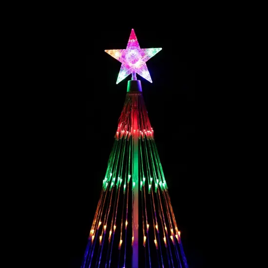 Northlight LED Lighted Outdoor Multi-Function Christmas Cone Tree - 4' - Multi-Color White {5}