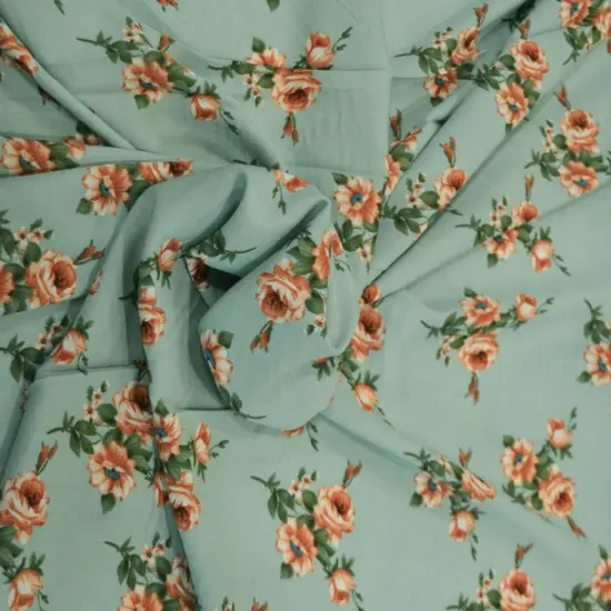 Love Flower Rayon Challis Fabric 60" Wide Cream {5}