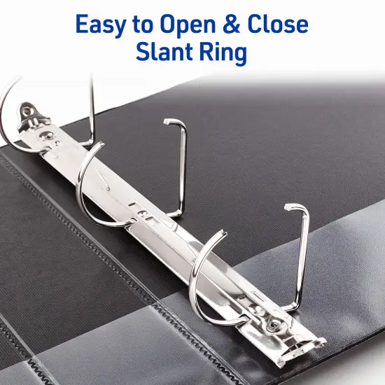 Avery Durable View 3 Ring Binders, 2 Inch Slant Rings, 530-Sheet Capacity, DuraHinge, 2.8 Inch Wide Spine, Color Received Will Vary: Black, Bright Blue, or White, 1 Binder (17038) {3}