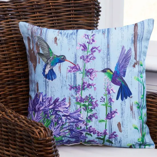 Hummingbird Paradise Throw Indoor/Outdoor Accent Pillow {4}