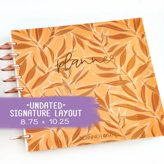 Undated Planner - Signature Layout, Disc Bound - "Golden Leaves" (#607) {1}