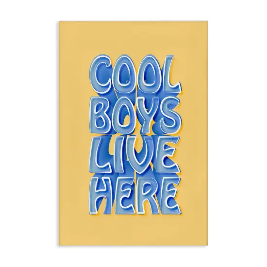 Stupell Industries Cool Boys Live Here Canvas Wall Art Design by Martina Pavlova {1}