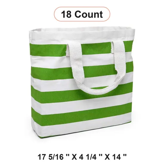 Reusable Stripe Tote Bag 17 5/16 '' x 4 1/4 '' x 14 '' Ideal for Retail {1}
