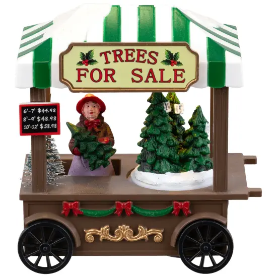 Northlight LED Lighted and Animated Trees for Sale Stand Christmas Village Piece - 5" Multi {6}
