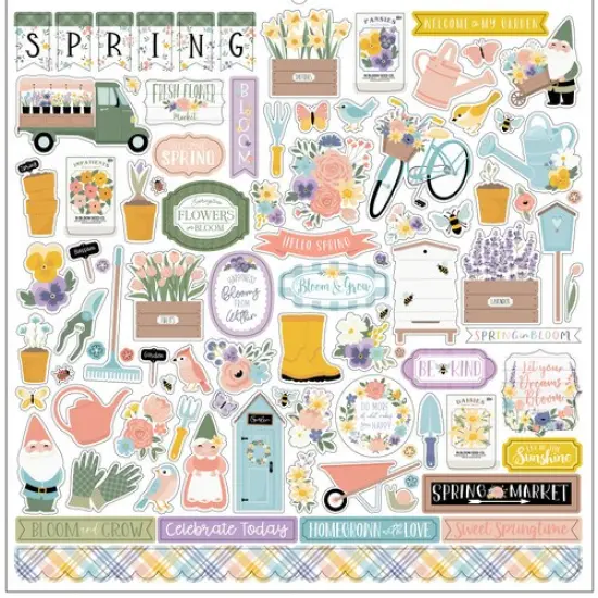 Echo Park It's Spring Time 12 x 12 Cardstock Element Stickers {1}