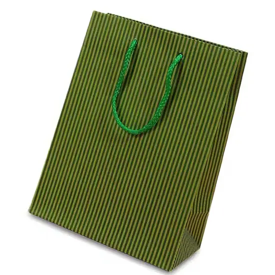 Wide Pinstripe Paper Euro Totes 13'' X 5'' X 10'' Sturdy {3}