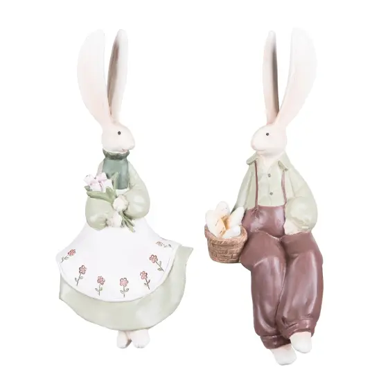 Boy And Girl Bunny Figurine A/2 {1}