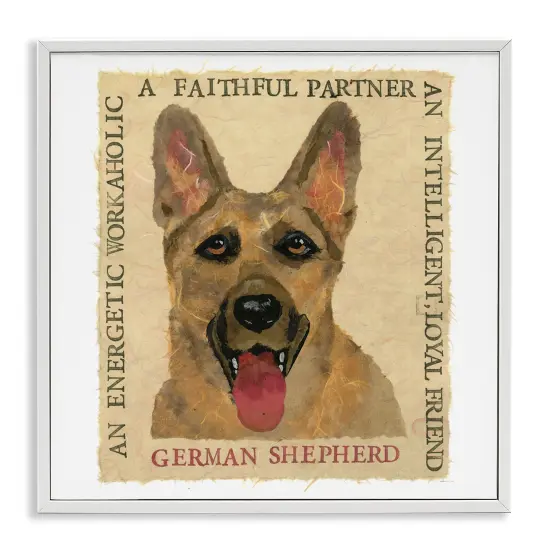 Stupell Industries Fun German Shepherd Phrases Framed Giclee Wall Art Design by Nancy Overton {1}
