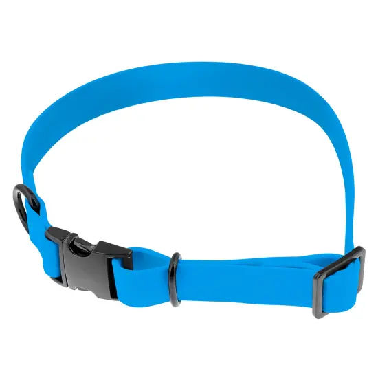 MiMu Medium Silicone Dog Collar - Blue 20in Stylish Dog Collar with Clasp Buckle {2}