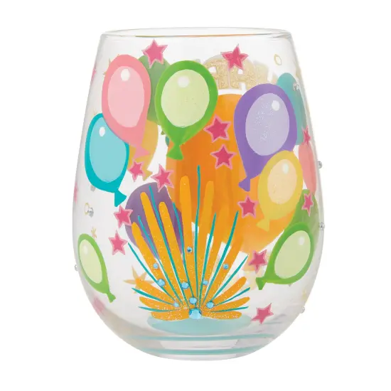 Enesco Lolita Happy 30th Stemless Hand Painted Wine Glass {3}