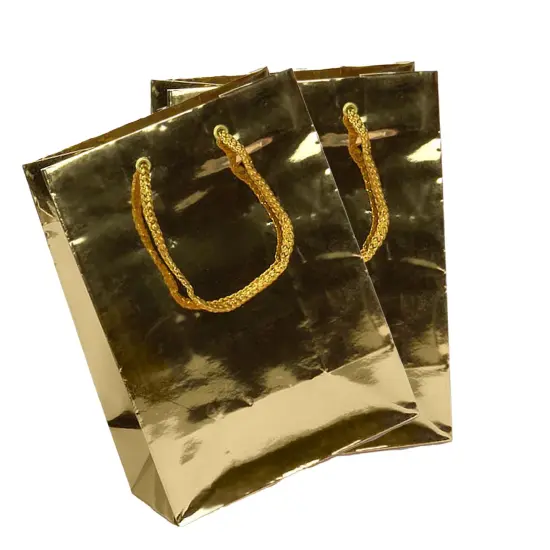 8'' x 4'' x 10'' Metallic Euro Totes for Gifts and Events Gold {5}