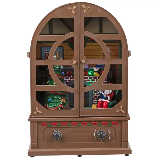 Northlight LED Lighted and Musical Retro Radio with Santa Scene Christmas Decoration - 12.5" Brown {5}
