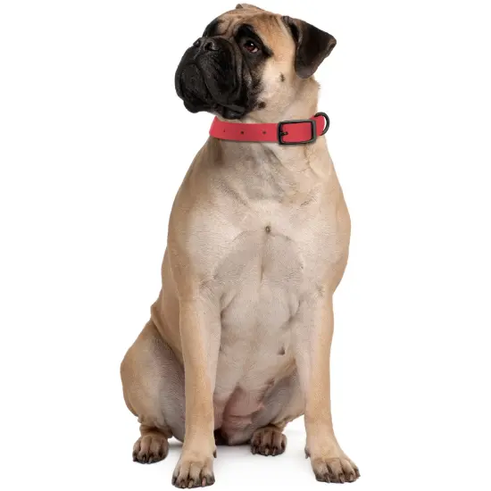 MiMu Large Silicone Dog Collar - Pink 30in Stylish Dog Collar with Prong Buckle {7}