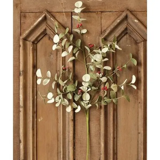 32" Winter Silver Dollar Spray with Artificial Eucalyptus Leaves Perfect Decorative Piece for Any Season {2}