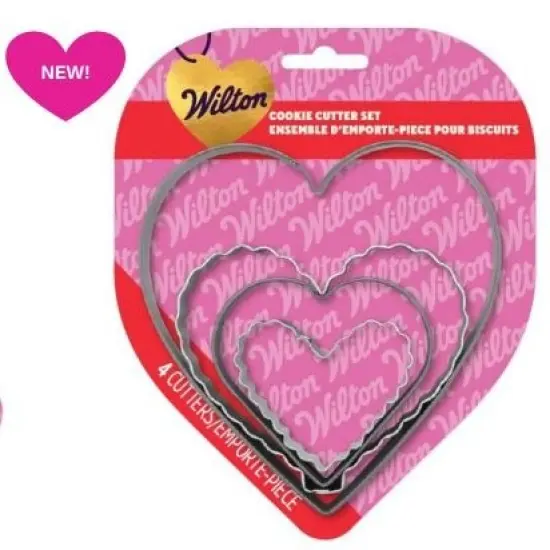 Wilton Nesting Heart-Shaped Cookie Cutters 4-Piece Set Ruffled {1}