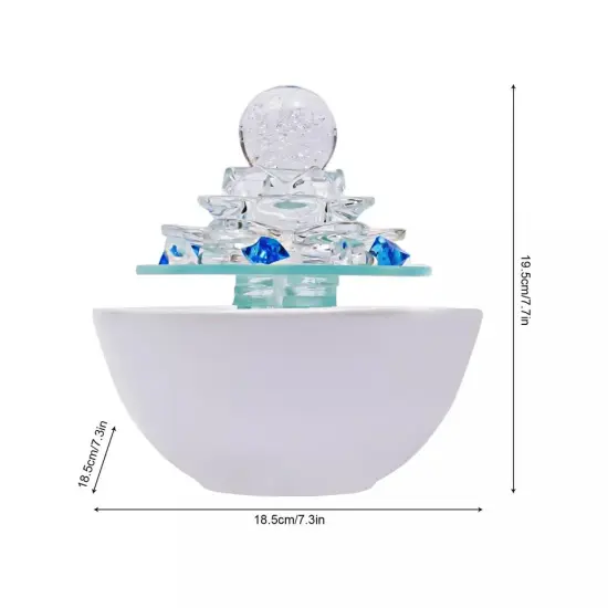 Desktop Water Fountain Waterfall Ornament w/ Water Pump Office Home Indoor Decor {2}