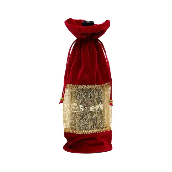 Elegant Velvet Wine Tote Bag 3 1/2'' x 6'' x 13 3/4'' {3}