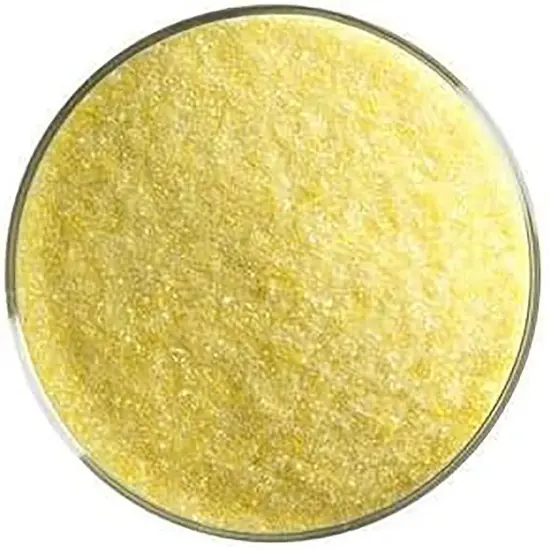 Bullseye Glass Frit Marigold Yellow Transparent 5oz. Jar 90coe {2}