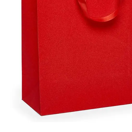 7'' x 3 7/8'' x 9 1/16'' Glitter Grain Euro Totes for Gifts and Events Red {5}
