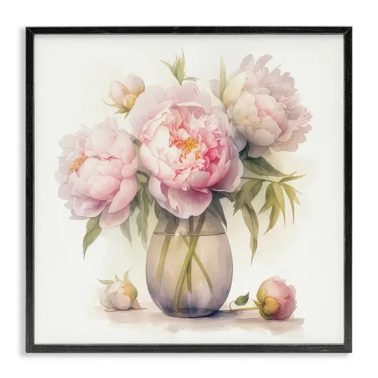 Stupell Industries Charming Pink Peonies Framed Giclee Wall Art Design by LSR Design Studio {1}