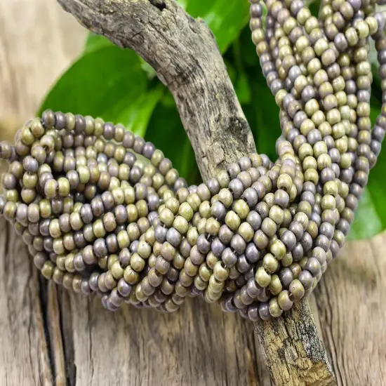 4/0 Aged Alabaster Picasso Mix Seed Beads (20" Strand) {4}