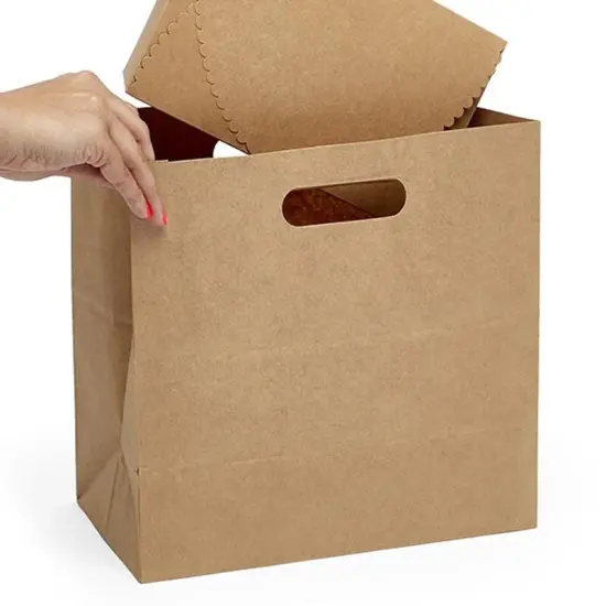 Premium Die Cut Handle Paper Bags Spacious 11" x 6" x 11" {1}
